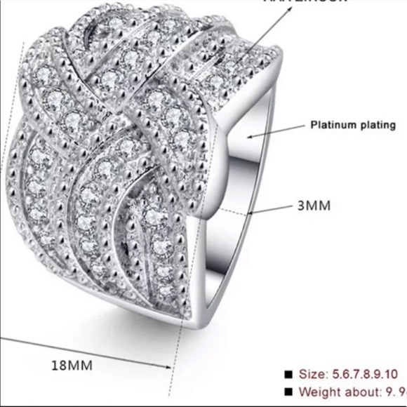 925 STERLING SILVER DIAMOND RING, CUTE RING, SHINY RING. - Picture 6 of 6